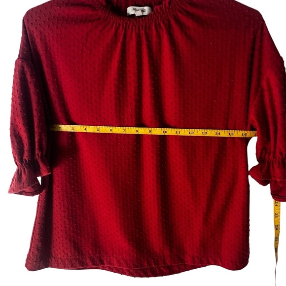 Madewell Red Textured Blouse - Picture 4 of 6
